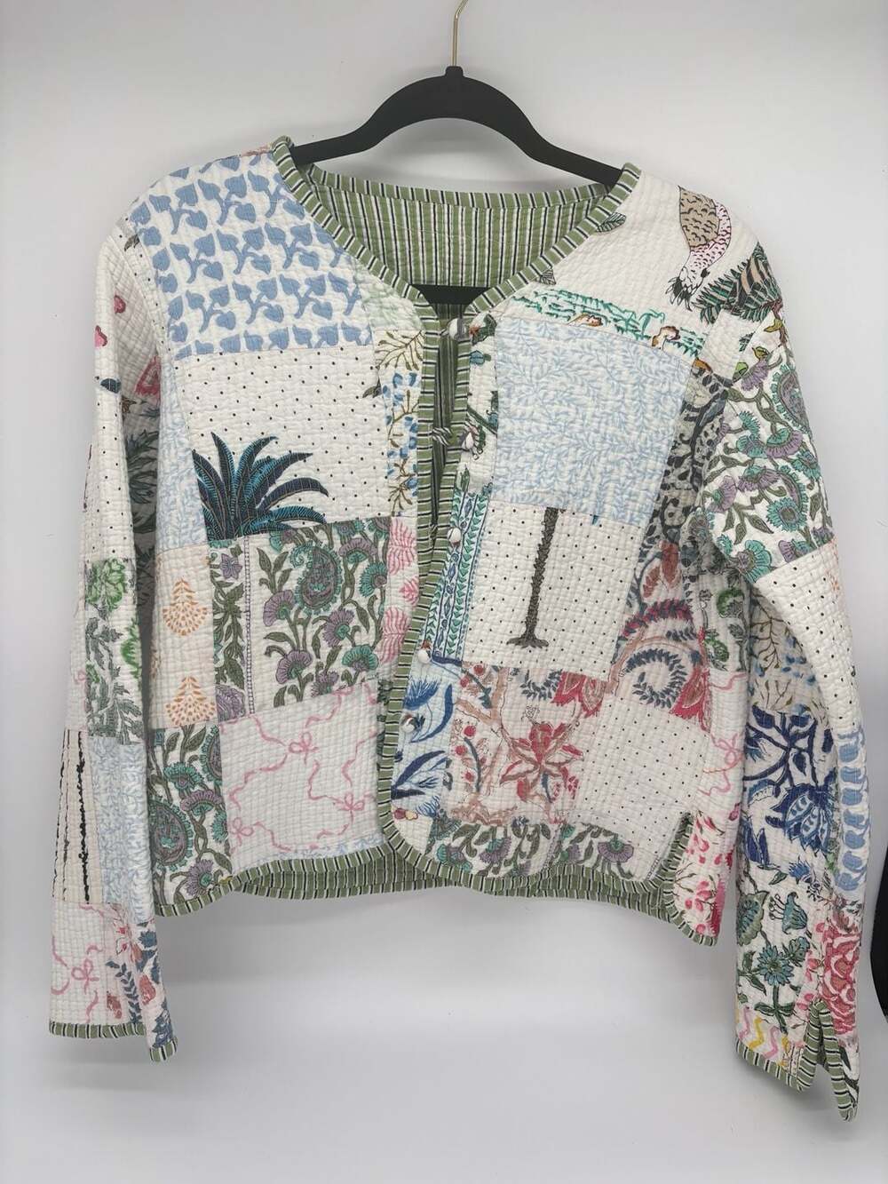Handmade Quilted Patchwork Jacket Floral Kantha Boho
